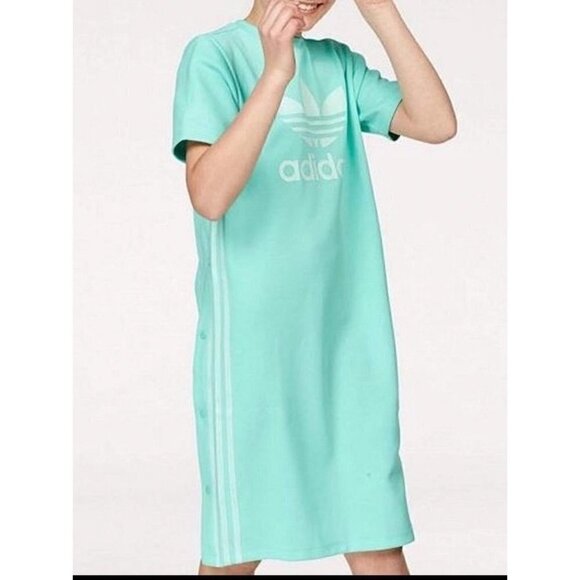Adidas NWT J zoo  t-shirt dress w/ side snap button size medium - Picture 1 of 8